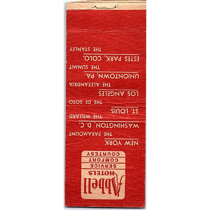 The Willard Washington DC Crystal Room Vintage Matchbook Cover SC7-Y7