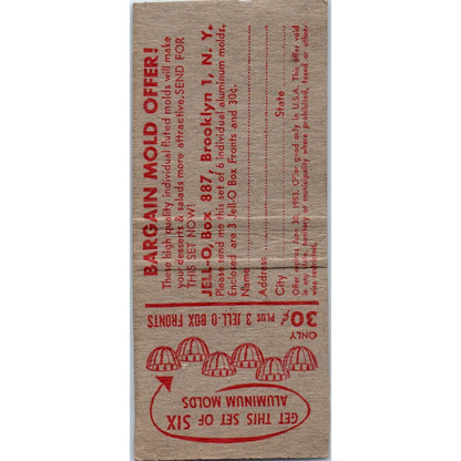 Jell-O 30 Minute Jello Recipe Vintage Matchbook Cover SF4-Y2