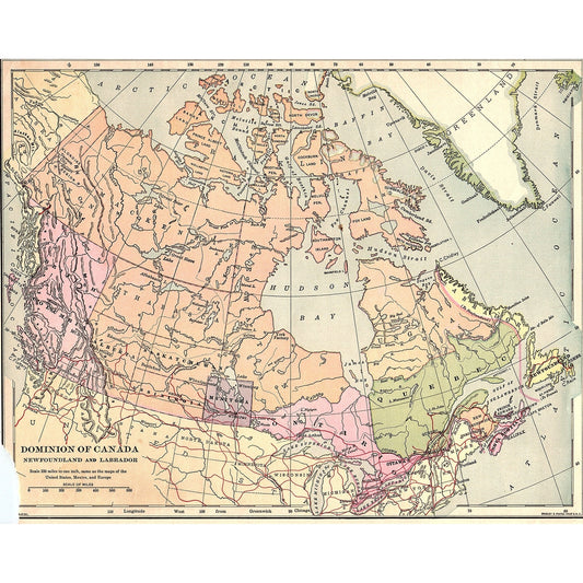 Dominion of Canada Newfoundland and Labrador 1901 Map V14-1