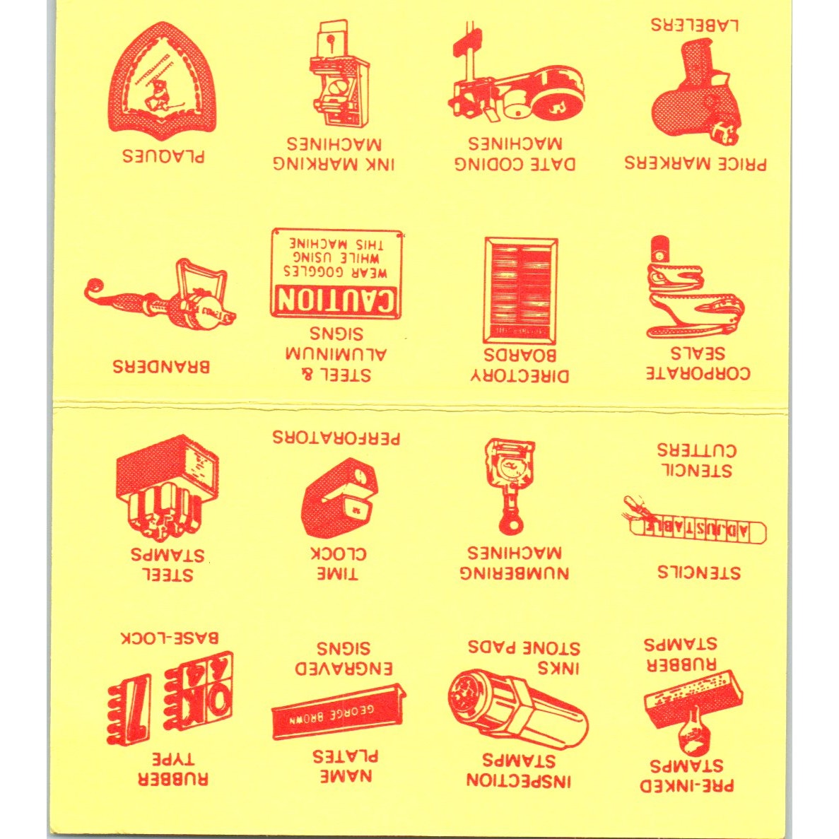 Roberta Davis Willard Marking Devices Santa Ana CA Vintage Business Card SE3-B4