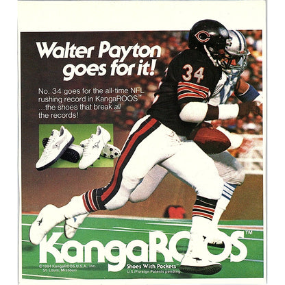 KangaROOS Shoes With Pockets - Walter Payton Bears 1984 Ad AF8-H2