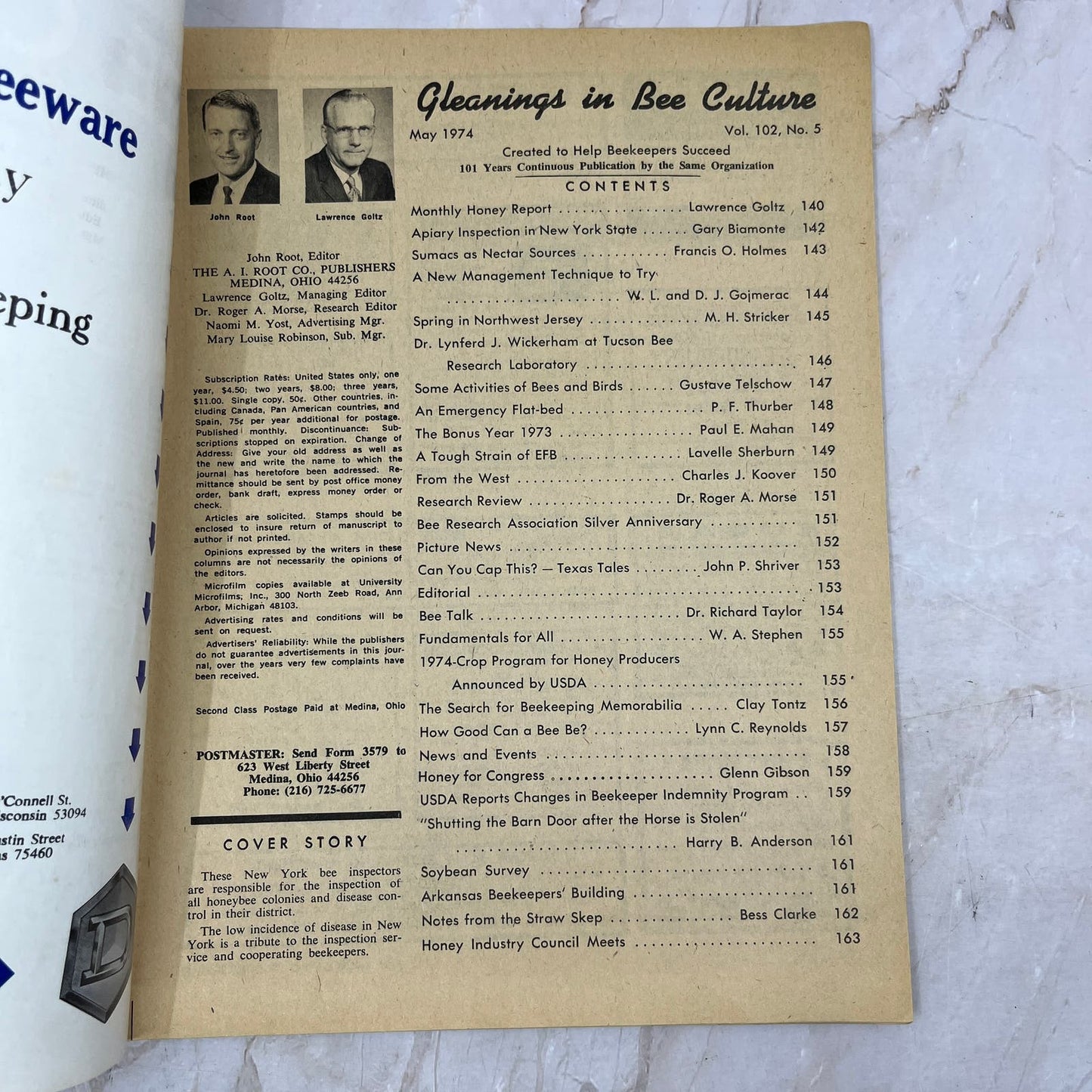 1974 May - Gleanings in Bee Culture Magazine - Bees Beekeeping Honey M9