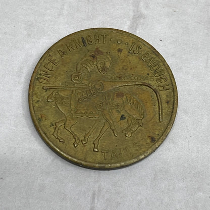 Heads or Tails Once a King Bronze Satirical Coin Flip Good Luck Token Chit SE2