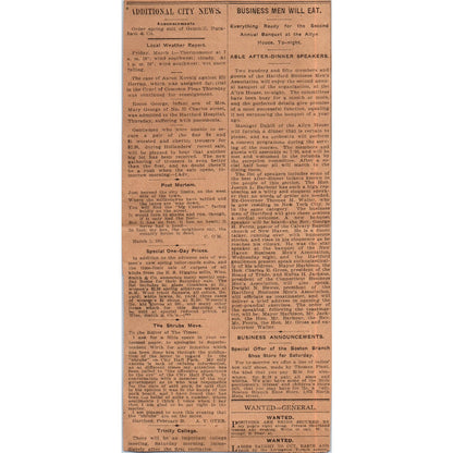 C.S. Hills & Company Clothing Hartford 1901 Newspaper Ad AD8-H1