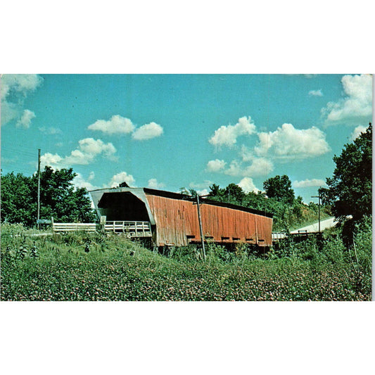 Holliwell Bridge Winterset Madison County Iowa Covered Bridge Postcard PB13