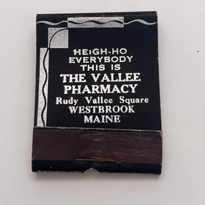 The Vallee Pharmacy Westbrook Maine Vintage Matchbook Cover TB8-MB-2