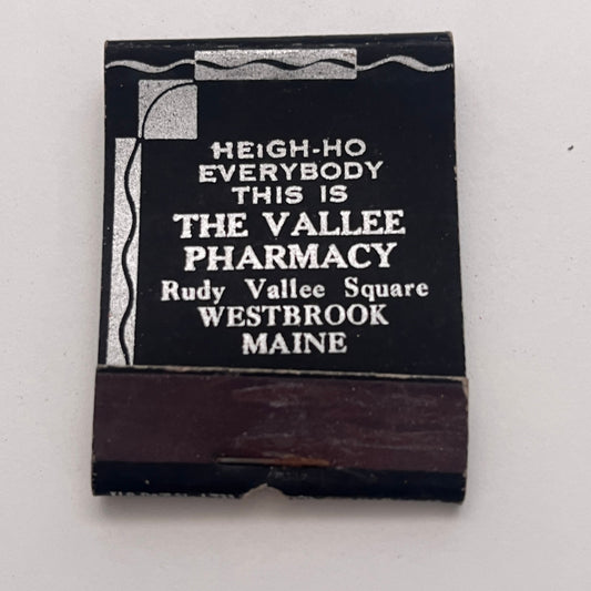 The Vallee Pharmacy Westbrook Maine Vintage Matchbook Cover TB8-MB-2