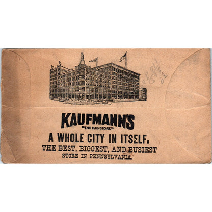 Kaufmann's Biggest Store in Pennsylvania Advertising Envelope AD8-R5