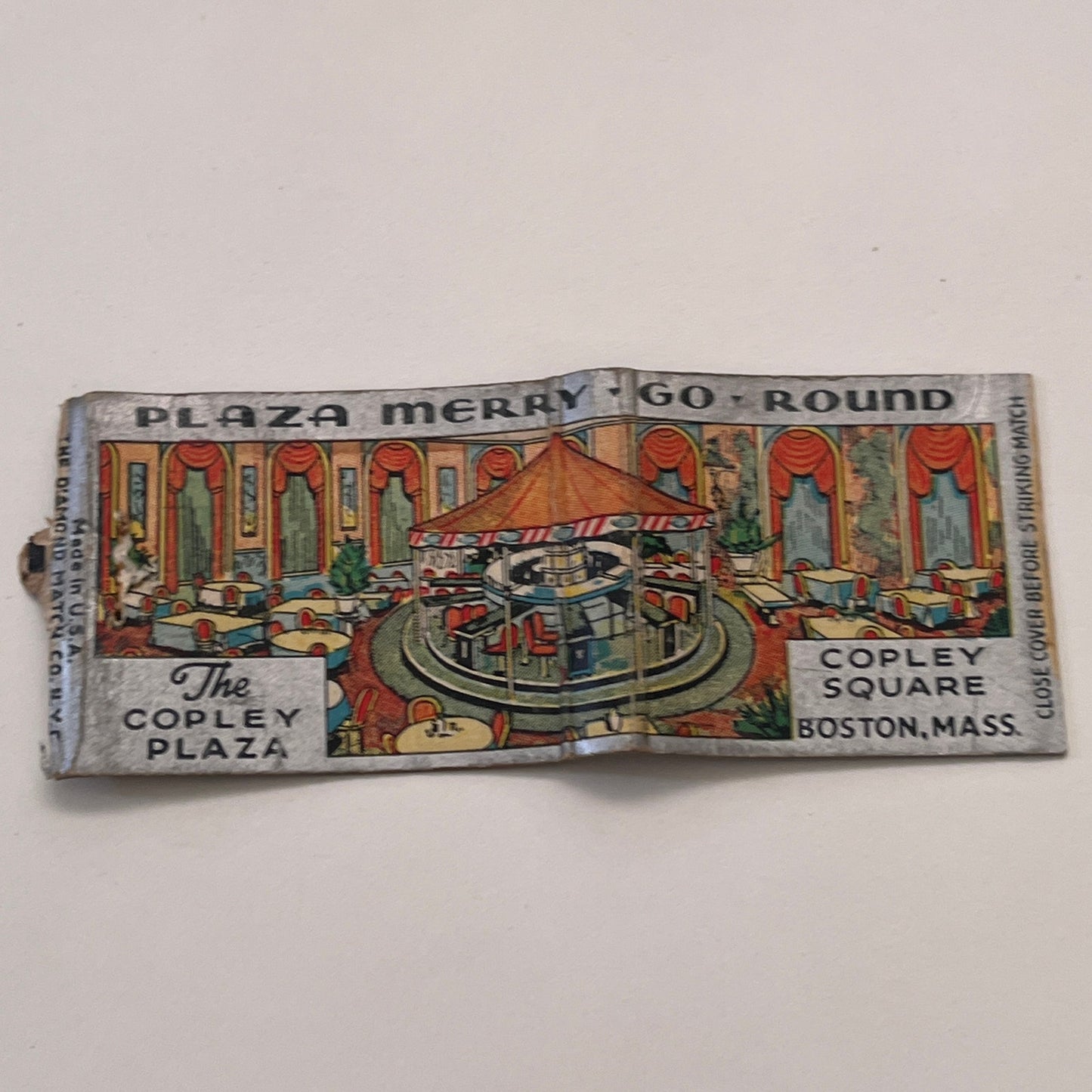 The Copley Plaza Merry Go Round Boston MA Vintage Matchbook Cover TB8-MB-15