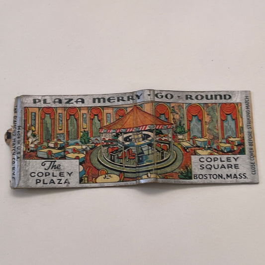 The Copley Plaza Merry Go Round Boston MA Vintage Matchbook Cover MM3-1