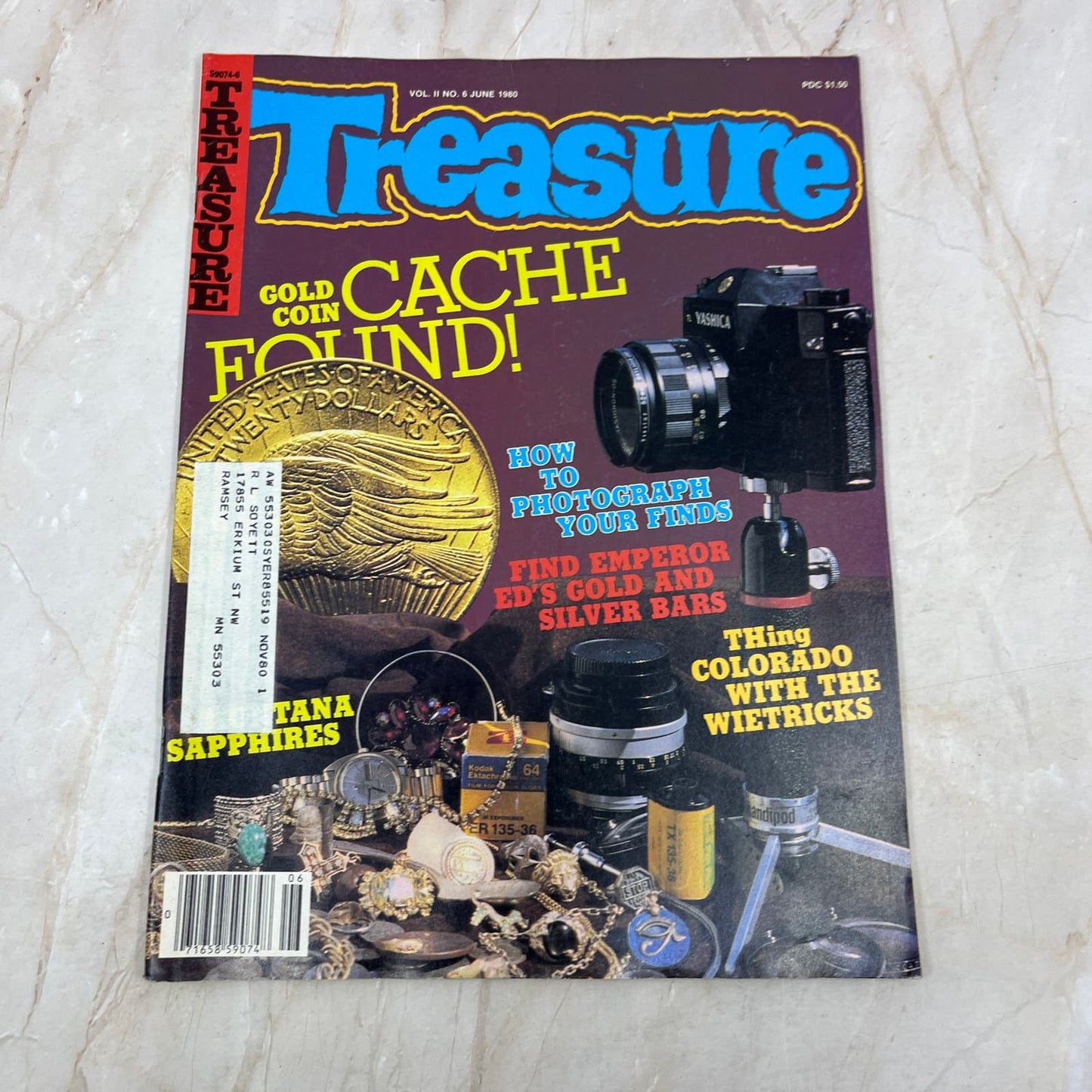 1980 June - Treasure Magazine - Treasure Hunting Metal Detecting Gold Coins M10