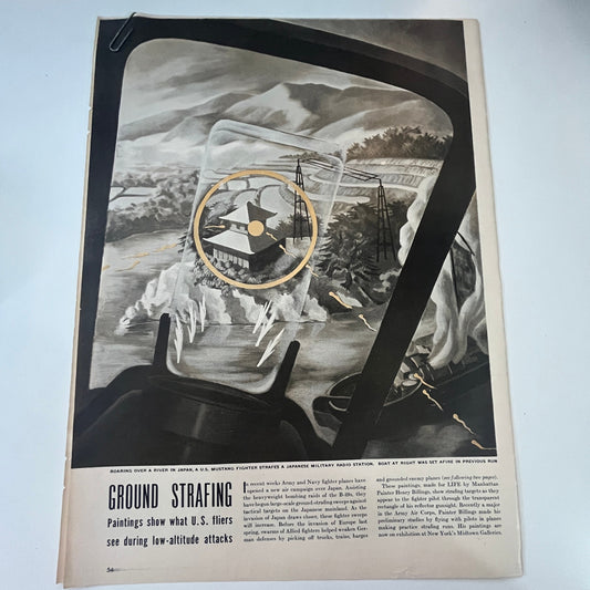 Ground Strafing Paintings Henry Billings 2 Pages 1940s WWII Era Article V29-5