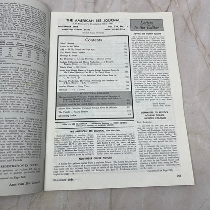 1984 Nov American Bee Journal Magazine Bees Beekeeping Honey M8