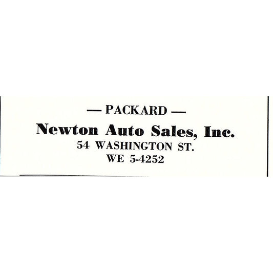 Packard - Newton Auto Sales Inc 54 Washington St. Boston 1950 Ad AF6-M5