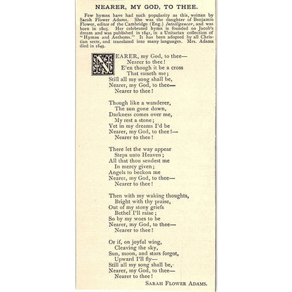 Nearer, My God, To Thee - Sarah Flower Adams 1884 Poem AG3-M4
