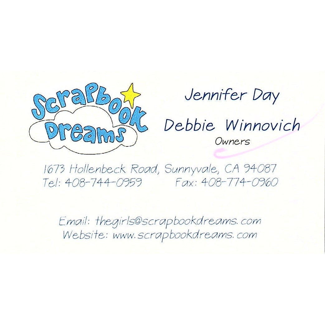 Jennifer Day Debbie Winnovich Scrapbook Dreams Sunnyvale Business Card SC9-B11