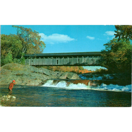 Ammonoosuc River Swiftwater Village NH Covered Bridge Postcard PC4