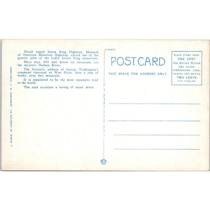 Storm King Hwy Looking South Constitution Island New York Vintage Postcard PD3