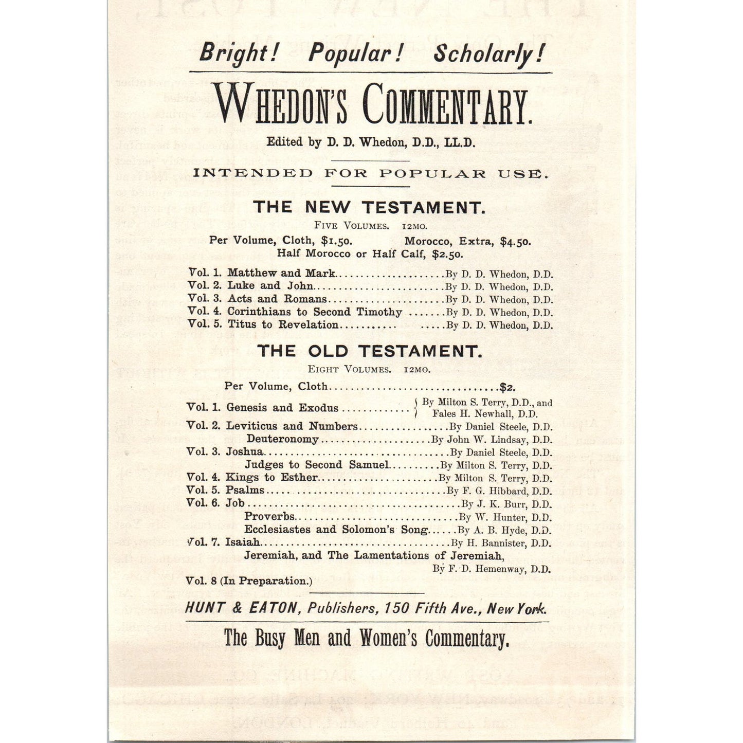 Yost Writing Machine Co New Typewriter c1890 Victorian Ad AE8