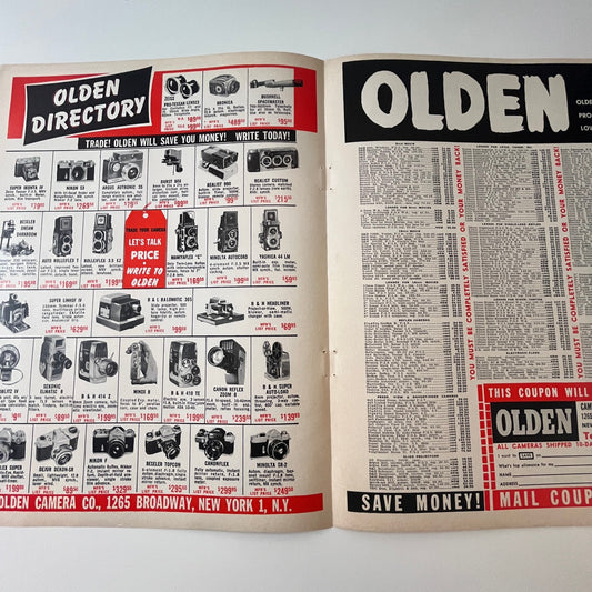 Olden Camera & Lens Co 1265 Broadway New York 2 Page 1960 Magazine Ad AG6-5