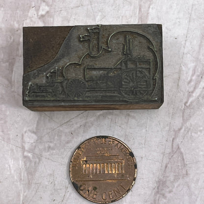 Steam Engine Locomotive Train Railroad Letterpress Printers Block Plate SF5