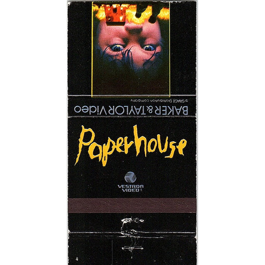 Paperhouse Motion Picture Souvenir Baker & Taylor Video Vtg Matchbook TB6-MB2-8