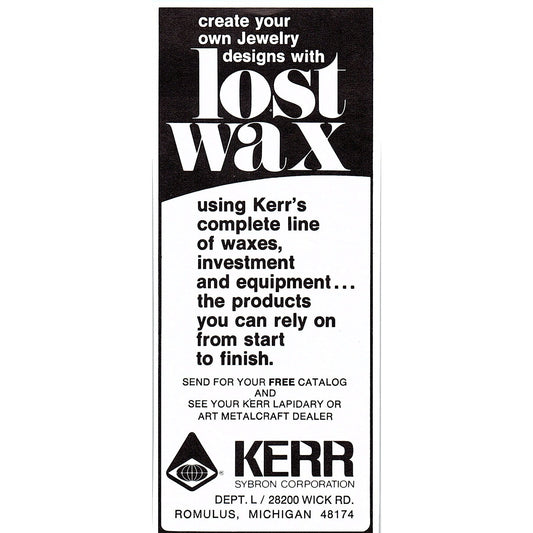 Kerr Lost Wax Sybron Corp Romulus Michigan 1972 Ad AF8-H2