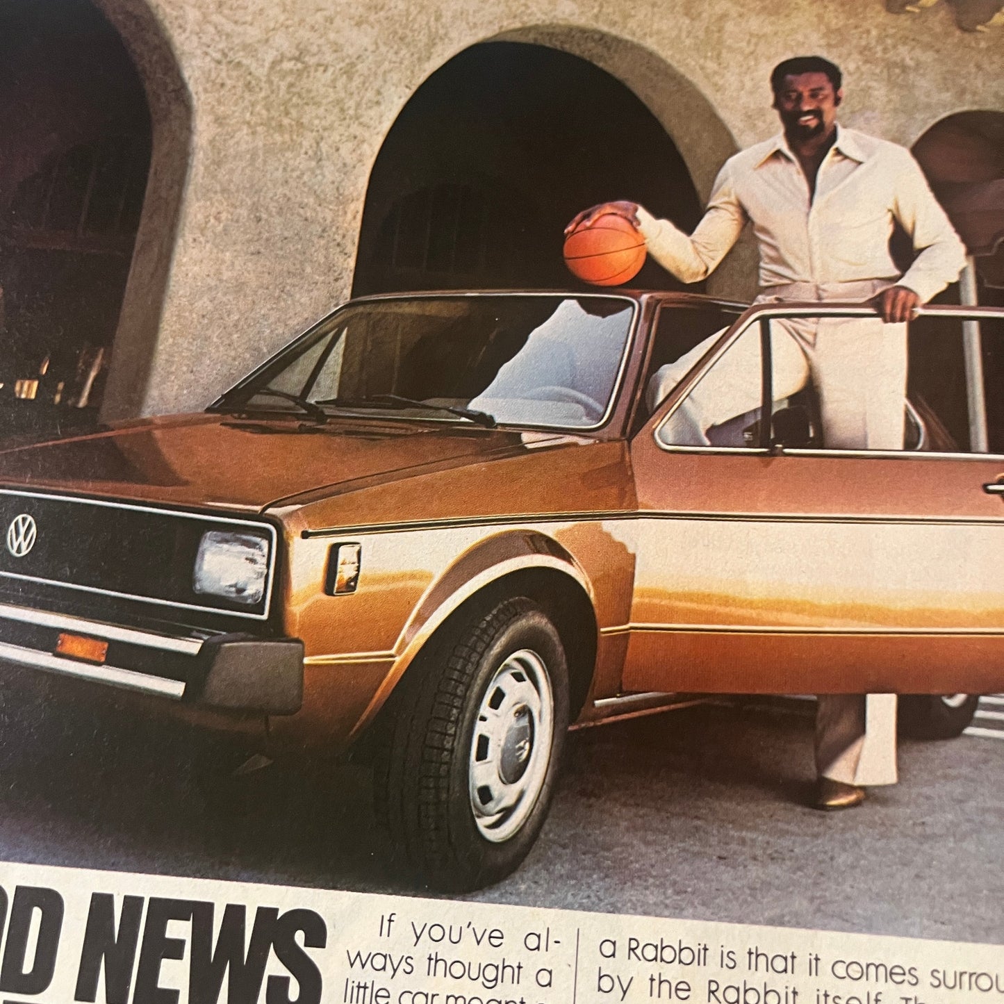 Wilt Chamberlain Volkswagen Rabbit 1979 Ad AG8-5