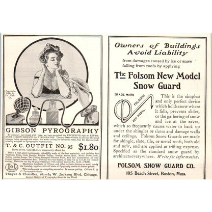 Frost & Adams Company Pyrography Sets Boston c1905 Victorian Ad AE9-MA3