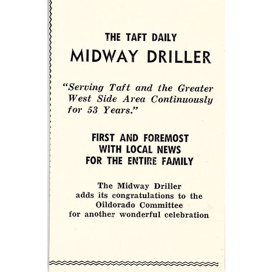 The Taft Daily Midway Driller - Taft CA 1965 Ad AF8-M5