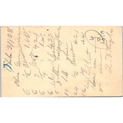 1908 F.J. Wunderlich Philadelphia PA Postal Mailing Card PE4
