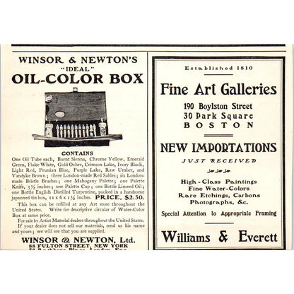 Rowney's Artists' Colours Favor, Ruhl & Co NY c1905 Victorian Ad AE9-MA3