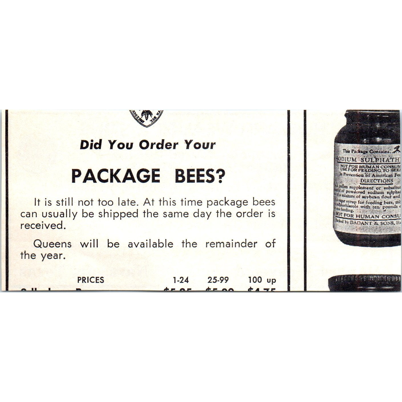 Howard Weaver & Sons Queen Bees Navasota Texas 1964 Magazine Ad AB6-LB