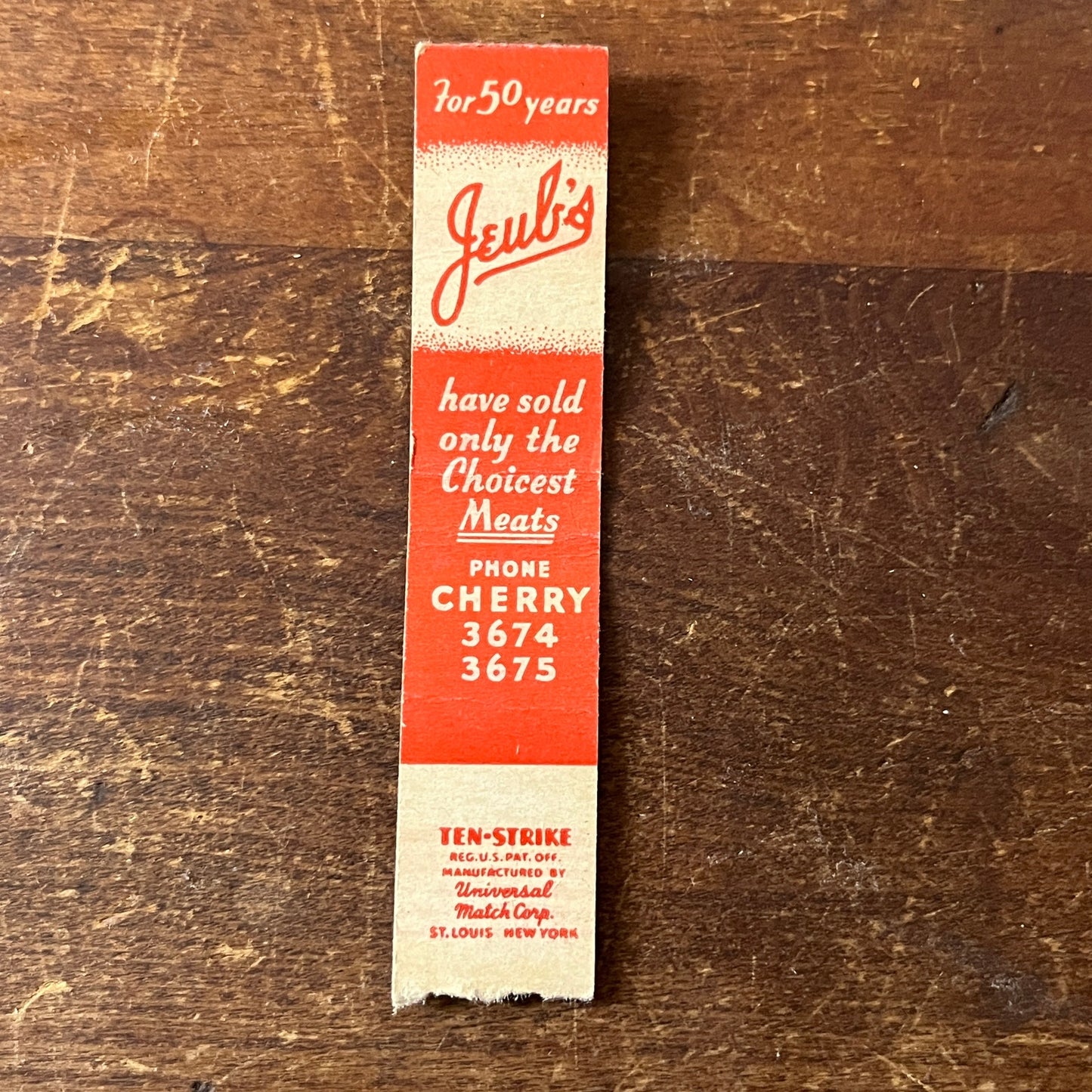 Jeub's Meats West Broadway Minneapolis Vintage Miniature Matchbook Cover TH2-Y4