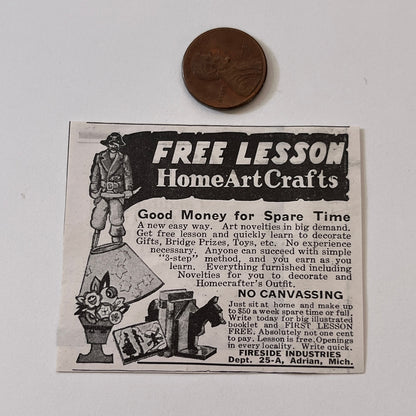 Fireside Industries Free Lesson Home Art Crafts Adrian MI 1936 Ad SAG4-M4