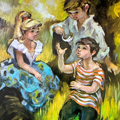 Retro Kitsch Pastoral Frolic Ruffino Children Playing Art Print 8x10 V4