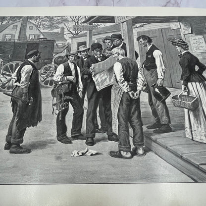 News at the Corner - Original 1904 A.B. Frost Art Print V14-3