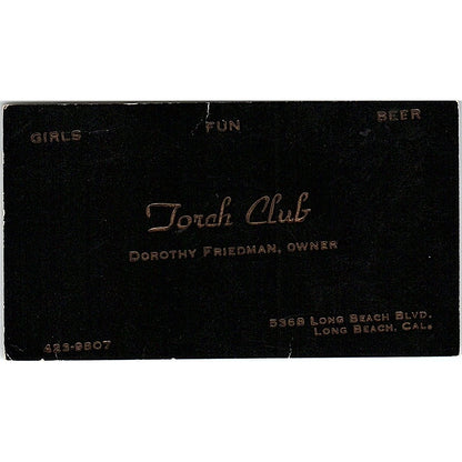 Torah Club Dorothy Friedman Long Beach CA Vintage Business Card SD9-B5