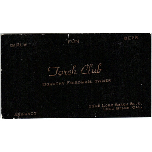 Torah Club Dorothy Friedman Long Beach CA Vintage Business Card SD9-B5