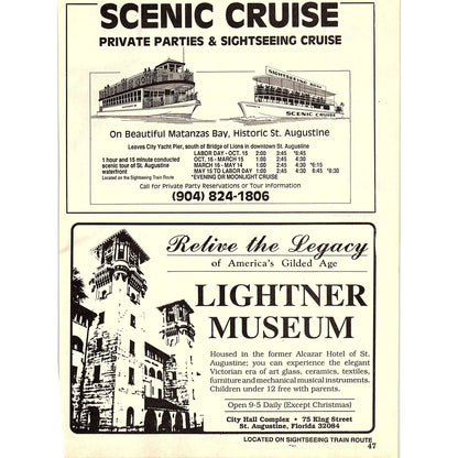 The Surf Station Tide Charts St. Augustine FL 1989 Ad AF9-13