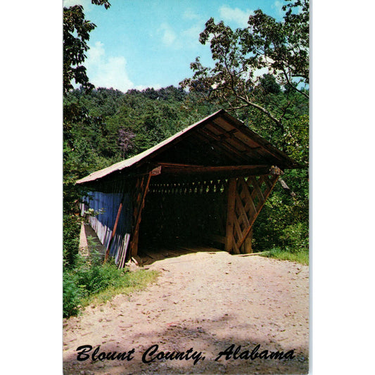 Horton Bridge Black Warrior River Blount County AL Covered Bridge Postcard PB13