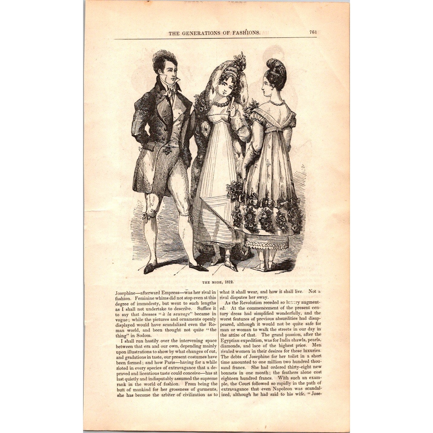 The Generations of Fashions - Ladies Fashion 7 Pages 1854 Article I19