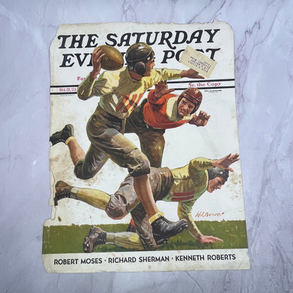 1935 Oct 12 Saturday Evening Post M.L. Bower Football Cover ONLY 10x13 V17