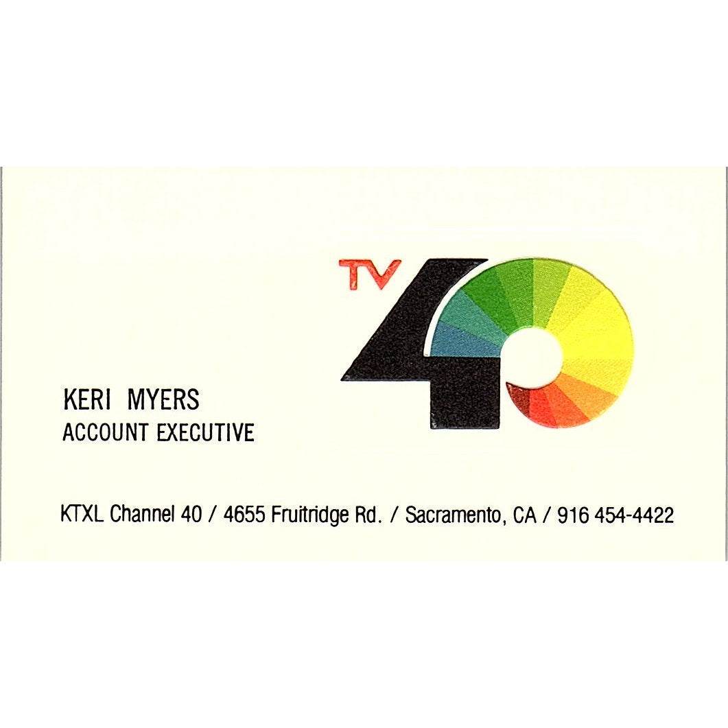 Keri Myers KTXL Channel 50 Sacramento CA Vintage Business Card SD9-B10