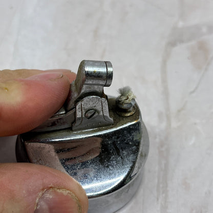 Vintage Round Silver Tone Table Lighter Insert Measurements in Pics TL1