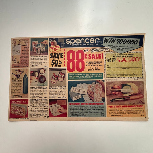 1981 Spencer Gifts Catalog of Value Family Weekly K19
