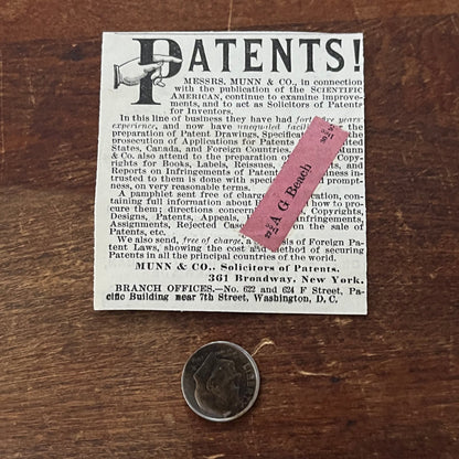 Messrs. Munn and Co. Solicitors of Patents Original Advertisement AD8-P29