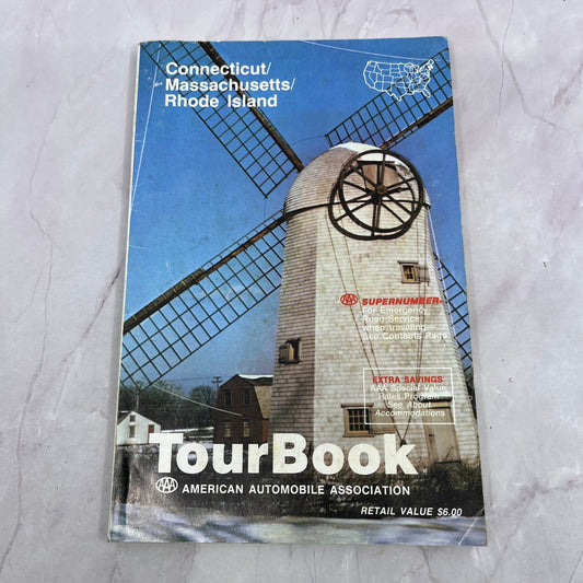 1985 AAA Connecticut, Massachusetts, Rhode Island TourBook Travel Guide TH2-BO1