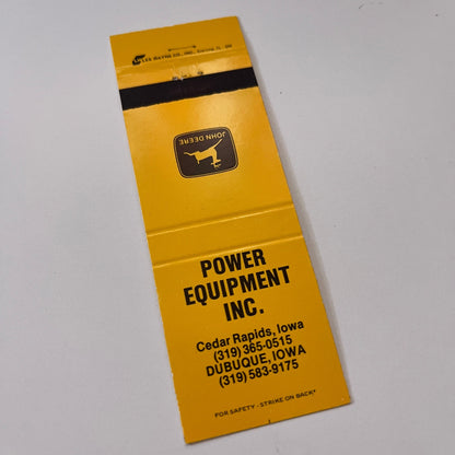John Deere Power Equipment Inc Cedar Rapids Dubuque IA Matchbook Cover TB6-MB2-1
