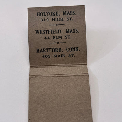 Ed Moriarty's Family Shoe Store Hartford Westfield Holyoke Matchbook MM3-3